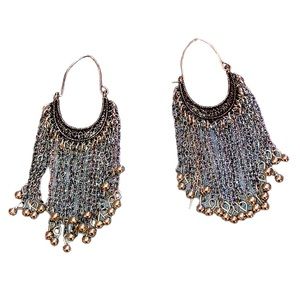 Silver Dangly Earrings With Chains And Beads. Make An Offer.